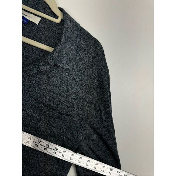 Artefact Men's Wool Long Sleeve Collared Pocket Polo Shirt Heather Gray Large - Picture 5 of 7